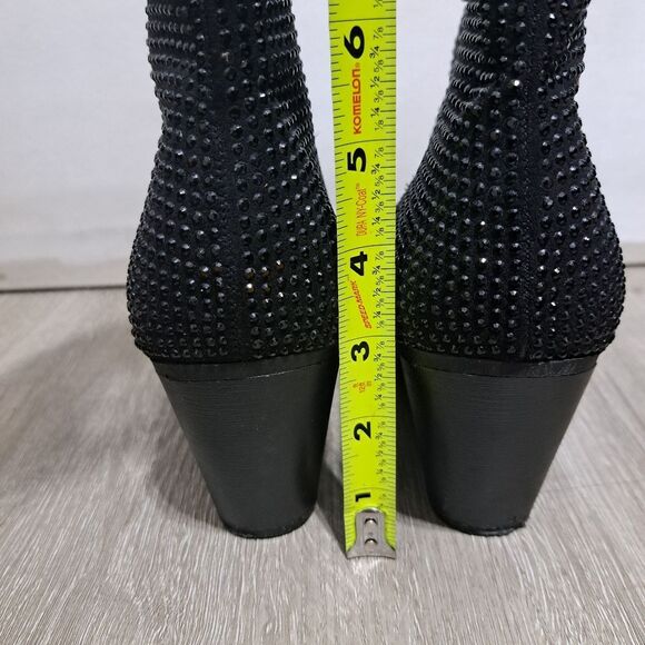 Juicy Couture Shimmer Rhinestones Whimsygoth Chunky Heel Ankle Boots Size 8.5 - Picture 10 of 15